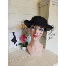 Mujer&apos;s Deborah New York Black Fancy Church/Dress/Wedding Hat with Veil  eb-30808855